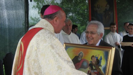consegna del quadro per la SS. Trinità a Vallececa